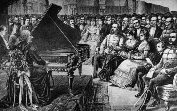 귀족 청중 앞에서 공연하는 피아니스트 프란츠 리스트. Gettyimage