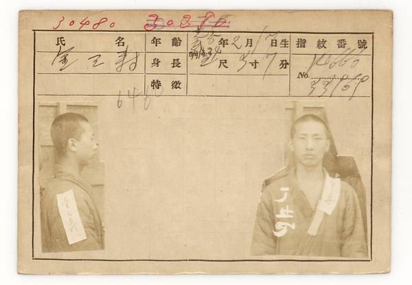 일제가 만든 김삼수 지사 감시카드. 출처/국사편찬위원회