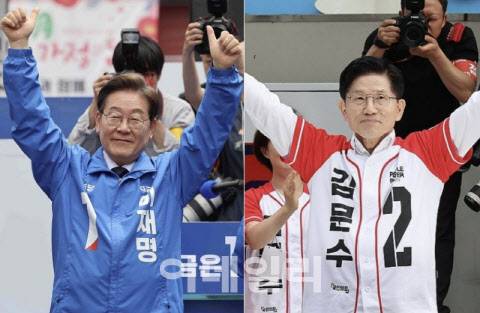 이재명 더불어민주당 대선후보(사진 왼쪽)와 김문수 국민의힘 대선후보(사진 오른쪽)
