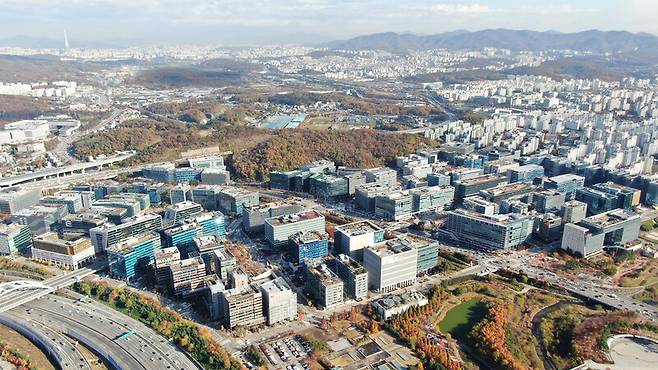 경기도 성남시 판교테크노벨리 전경. 판교테크노벨리 누리집 갈무리