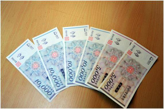 사진은 성남 지역화폐인 성남사랑상품권. 성남시 제공