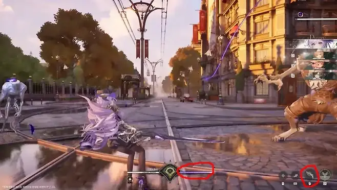 ▲ 우클릭에 리볼버 아이콘이 있는데 그걸 사용할 때마다 체력 우측 게이지가 줄어드는 게 눈에 띈다