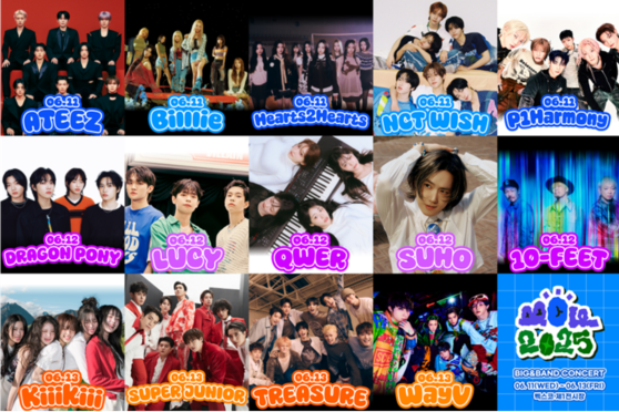 2025 부산원아시아페스티벌 BIG&BAND 콘서트 최종 라인업. 부산관광공사 제공