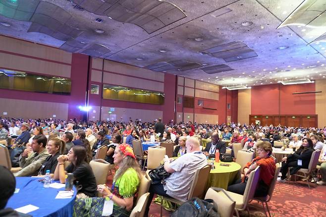 세계 선교 관계자들이 지난달 파나마의 메가폴리스호텔 컨벤션센터에서 열린 제3차 코알라 국제회의에서 발표를 듣고 있다. KWMA 제공