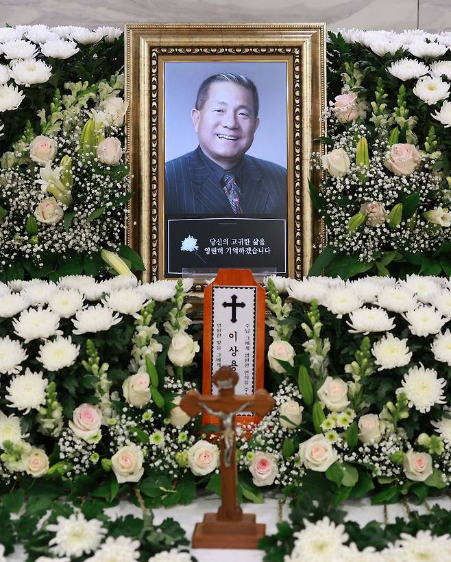 서울성모병원장례식장 31호실에 ‘뽀빠이’ 故 이상용의 빈소.[뉴시스]