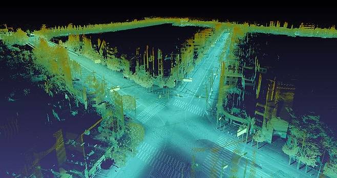 [서울=뉴시스] 네이버 공간정보 기술로 구현한 강남역 61㎞ HD맵 (사진=네이버 제공) *재판매 및 DB 금지