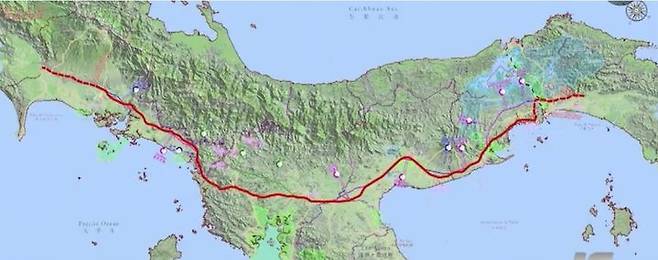 [서울=뉴시스] ‘파나마-다비스 철도’ 건설 예정 구간.(출처: 위키피디아) 2025.05.14. *재판매 및 DB 금지