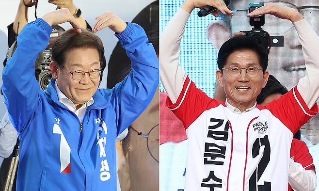 더불어민주당 이재명 대선 후보(왼쪽), 국민의힘 김문수 대선 후보. 뉴시스