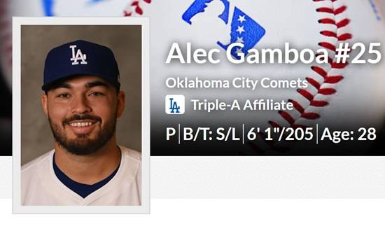 롯데 자이언츠가 5월 14일 부상으로 퇴출된 찰리 반즈의 대체 외국인 선수로 알렉 감보아 영입을 확정했다. 사진 MLB닷컴 공식 홈페이지