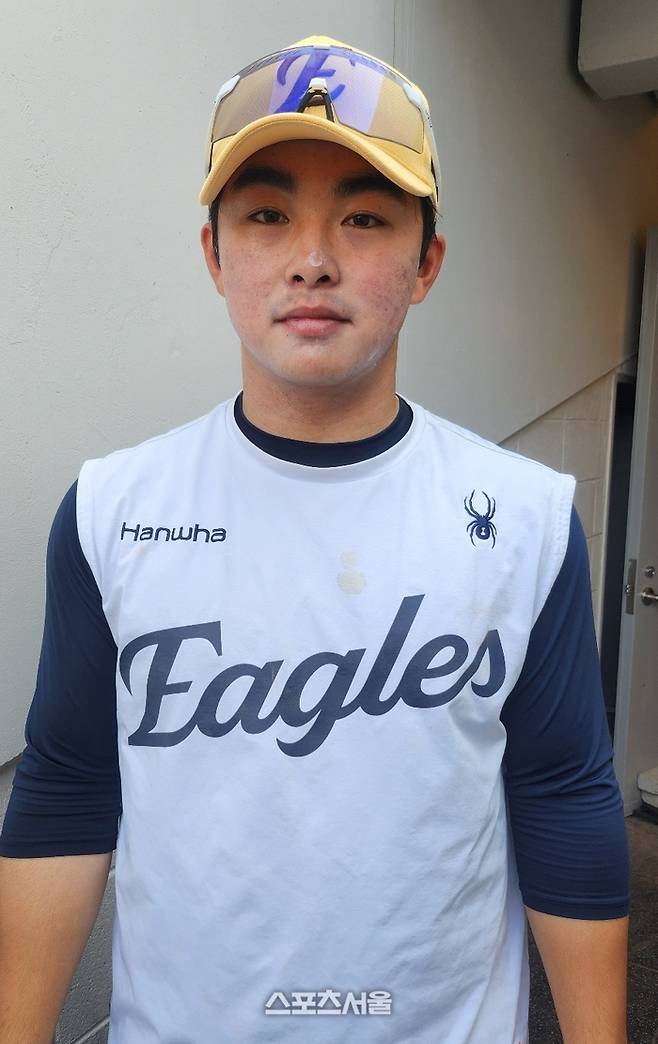 지난 14일 대전 한화생명 볼파크에서 만난 문현빈이 인터뷰를 하고 있다. 대전=김민규 기자 kmg@sportsseoul.com