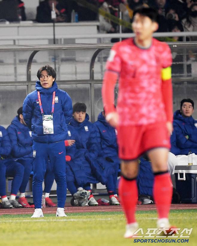 20일 고양종합운동장에서 열린 2026 FIFA 북중미 월드컵 아시아지역 3차 예선 대한민국과 오만의 경기. 홍명보 감독이 경기를 지켜보고 있다. 고양=박재만 기자 pjm@sportschosun.com/2025.03.20/
