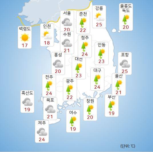ⓒ기상청: 오늘(15일) 날씨