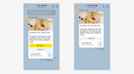 카카오톡 '브랜드 서비스' 예시 화면. 카카오 제공