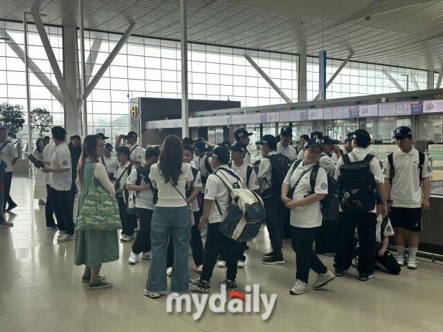 대한유소년야구연맹 19기대표팀./인천국제공항=노찬혁 기자
