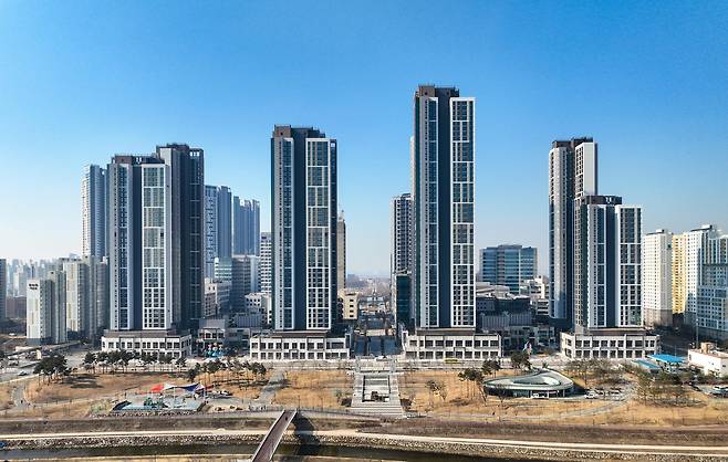 [반도건설 ‘고덕 유보라 더 크레스트’ 단지 전경 사진]
