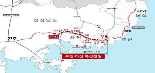 [창원=뉴시스] 강경국 기자 = 부전~마산 복선전철 노선도. (사진=창원시청 제공). 2025.05.15. photo@newsis.com *재판매 및 DB 금지