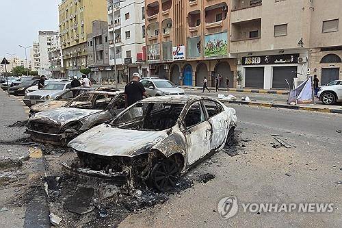 민병대 간 총격전이 벌어진 트리폴리 시내 [AFP=연합뉴스]