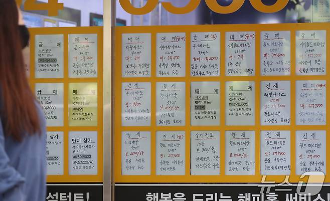 대구 주택 매매시장의 소비심리지수가 2개월 연속 기준치(100)를 상회했다. 사진은 부동산중개업소에 아파트 매물 안내문이 붙어있는 모습.(사진은 기사 내용과 무관함) ⓒ News1 DB