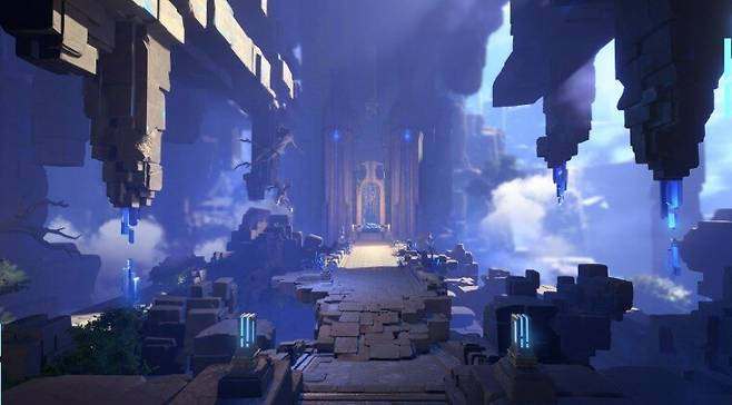 ▲ 세계의 중심 축인 '세계의 기둥', 그리고 그 기둥에서 떨어져나온 파편이 바로 '아틀란의 크리스탈'이다