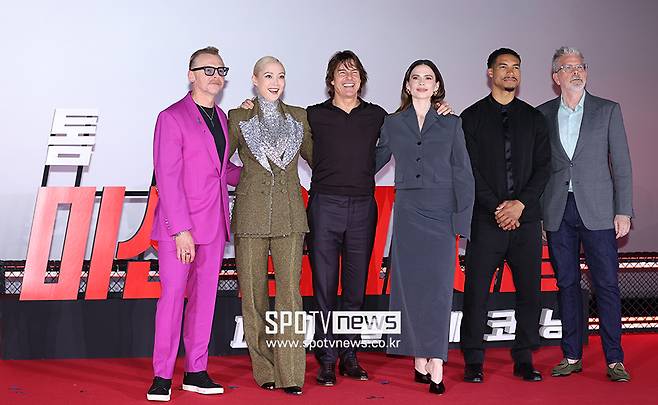 ▲ 사이먼 페그 폼 클레멘티에프 톰 크루즈 헤일리 앳웰 그렉 타잔 데이비스 크리스토퍼 맥쿼리 감독 ⓒ곽혜미 기자