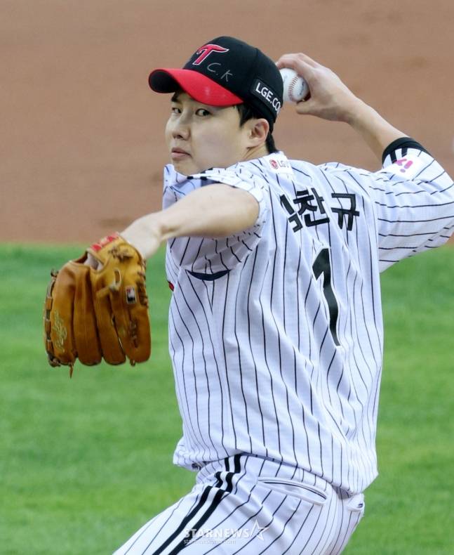임찬규의 투구 모습. /사진=김진경 대기자