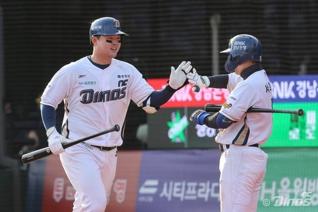 17일 키움과의 더블헤더 1차전에서 좋은 타격감을 뽐낸 김형준. 사진=NC 제공