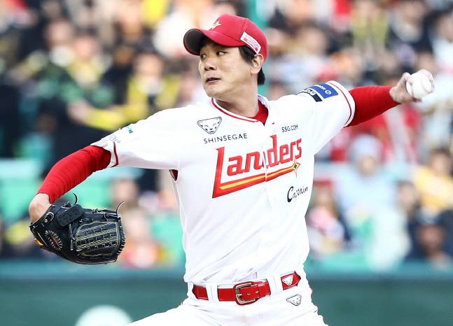 KIA전 투구 중인 김광현. /사진=SSG 랜더스 제공