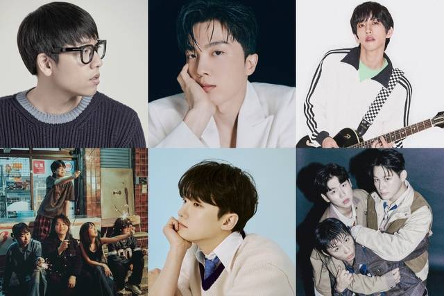 (좌상부터) 에피톤 프로젝트, 적재, 이승윤, 유다빈밴드, 소수빈, 오월오일/사진-무주산골영화제