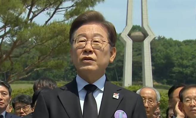 5.18 민주화운동 기념식에 참석한 이재명 대선 후보