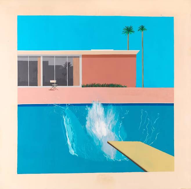 데이비드 호크니, <더 큰 첨벙>, 1967, Acrylic on canvas, 242.5 x 243.9 x 3 cm (C) David Hockney/Tate, U.K.