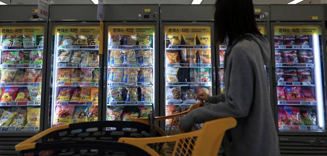 정부가 브라질산 닭고기 수입을 금지하면서 치킨업계 닭고기 수급 관련 우려가 떠오르고 있으나 업계는 이에 대해 선을 그었다. 사진은 지난해 10월15일 서울 시내의 한 대형마트에 다양한 냉동 치킨이 진열된 모습. /사진=뉴스1