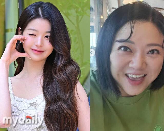 장원영의 사고와 김숙의 사고가 온라인에서 인기를 끌고 있다. / (왼쪽) 마이데일리 DB, (오른쪽) 김숙 소셜미디어