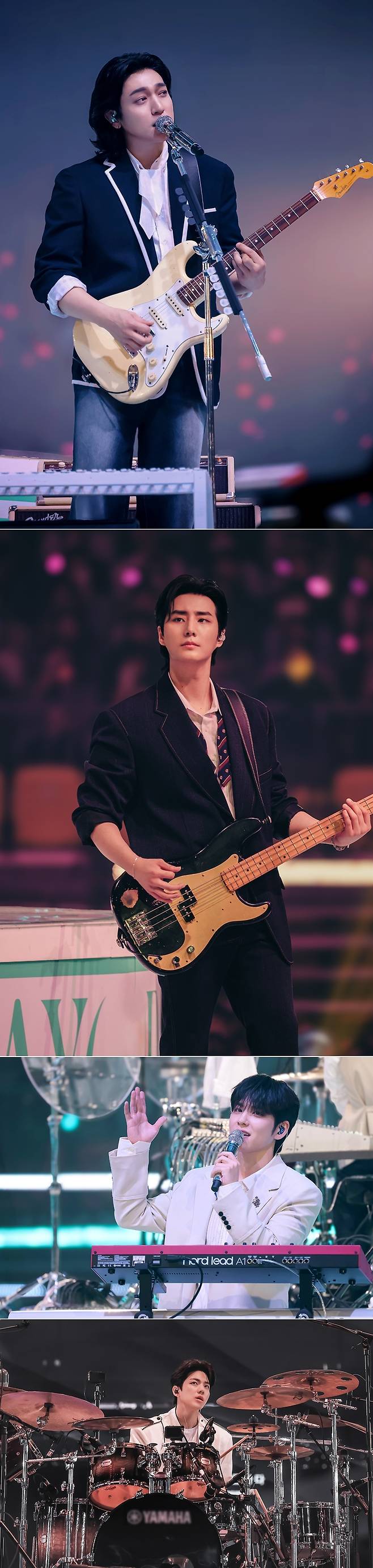 사진=위부터 성진, 영케이, 원필, 도운/JYP엔터테인먼트 제공