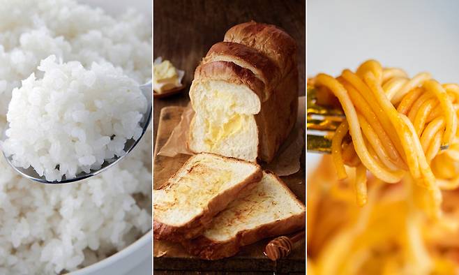 쌀, 빵, 파스타, 감자와 같은 탄수화물 식품은 조리 후 식혔다가 다시 데우는 과정에서 ‘저항성 전분’이 생성되는데, 이 성분이 혈당 조절과 장내 환경 개선에 긍정적인 영향을 준다. 게티이미지뱅크