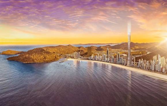 브라질 남부 관광도시 발네아리오 캄보류 해안에 건설되는 ‘세나 타워’ 조감도.