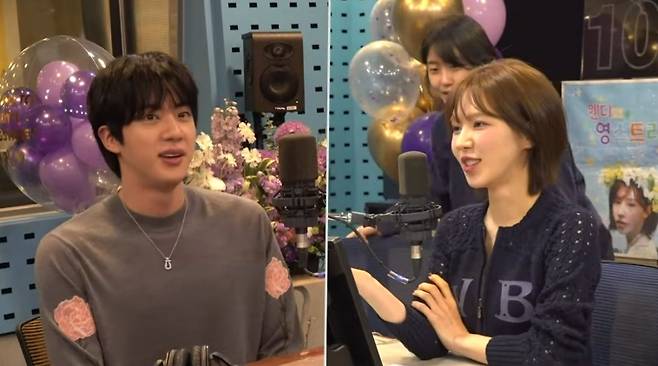 BTS진(왼쪽), 레드벨벳 웬디. SBS 파워FM ‘웬디의 영스트리트’ 캡처