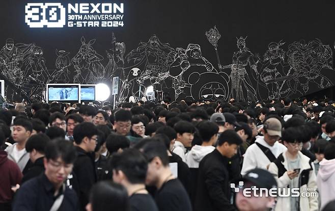 지난해 30주년을 맞은 넥슨 지스타 2024 부스