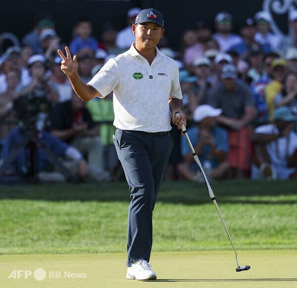 미국프로골프(PGA) 투어 2025시즌 두 번째 메이저 대회 PGA챔피언십에 출전한 김시우 프로가 최종라운드에서 경기하는 모습이다. 사진제공=ⓒAFPBBNews = News1