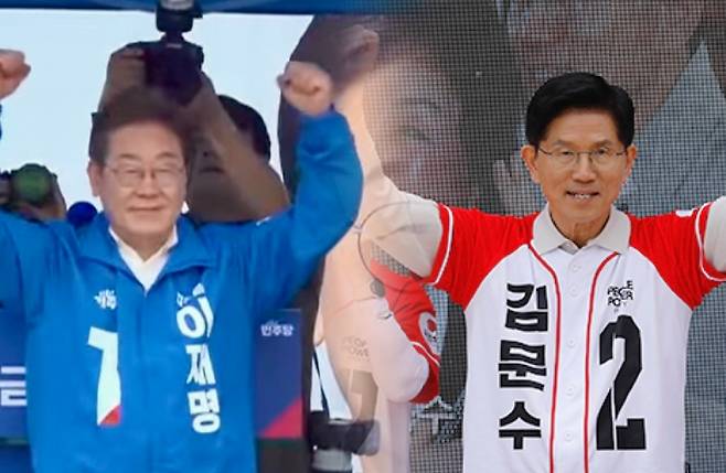 이재명 더불어민주당 대선 후보(왼쪽), 김문수 국민의힘 대선 후보.