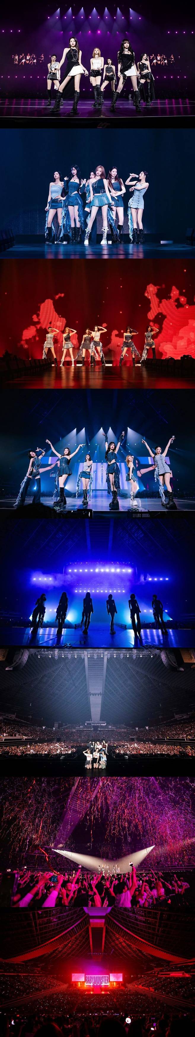 [서울=뉴시스] 그룹 '베이비몬스터'가 지난 17일 싱가포르 인도어 스타디움에서 첫 월드 투어 '헬로 몬스터즈(HELLO MONSTERS)' 일환 공연을 개최했다. (사진=YG엔터테인먼트 제공) 2025.05.19. photo@newsis.com *재판매 및 DB 금지
