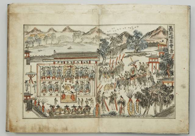 진주 촉석루연회도(촉석루안회도) 모습. 사진 제공=국립진주박물관(개인소장)