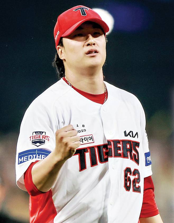 정해영은 지난 17일 광주 두산전 더블헤더 1차전에서 개인 통산 133세이브로 구단 최다 세이브 신기록을 작성했다. KIA 타이거즈 제공