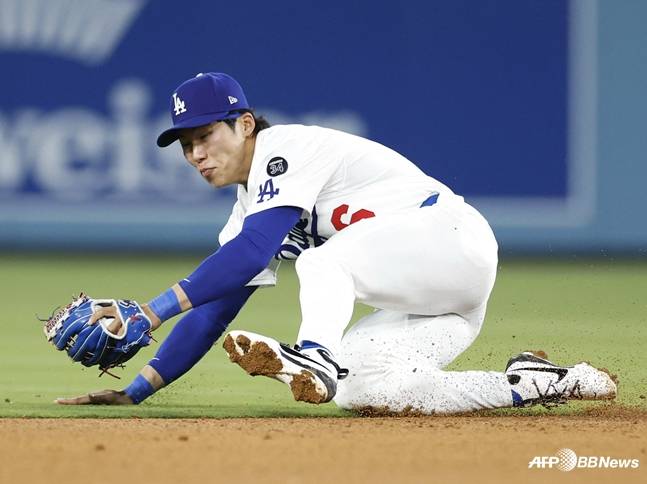 수비하는 김혜성의 모습. /AFPBBNews=뉴스1