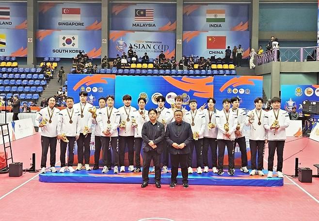 동메달 2개를 획득한 한국 남자 세팍타크로 대표팀 [대한세팍타크로협회 제공. 재판매 및 DB 금지]