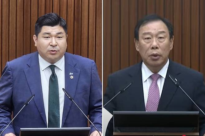 김영현 세종시의원(왼쪽)과 최민호 세종시장. / 뉴스1