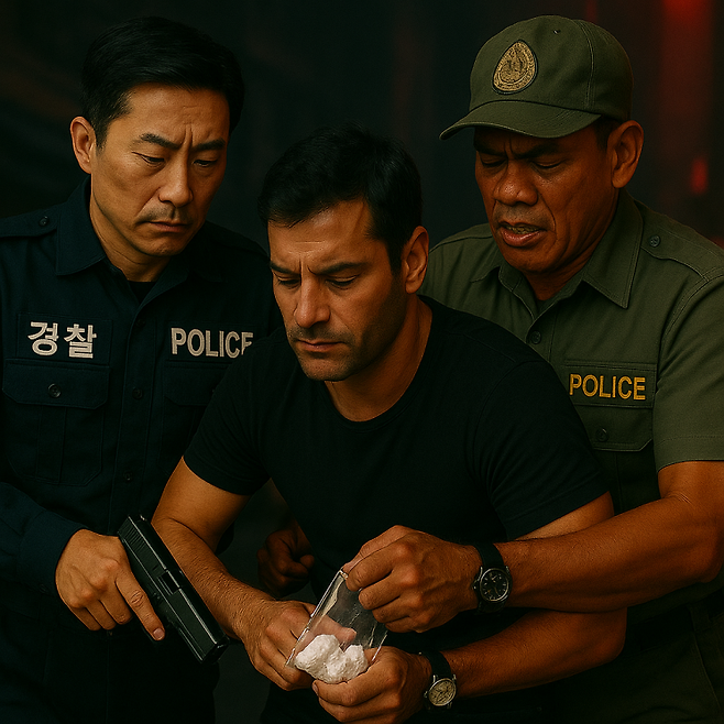 경찰이 태국 경찰과의 공조수사를 통해 현지에서 마약 사범을 잡아들이고 있다.Chat Gpt