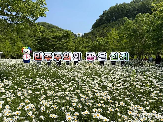 중앙선거관리위원회와 경남선거관리위원회는 6·3 조기 대선에서 선거투명성 제고를 위해 ‘공정선거참관단’을 첫 도입하고 사전투표함이 안전하게 보관 및 이송될 수 있도록 관리를 강화한다. 사진은 13일 경남선관위 관계자들이 함안군 강나루생태공원에서 정책 선거 및 투표 참여를 독려하는 모습. 경남선거관리위원회 제공