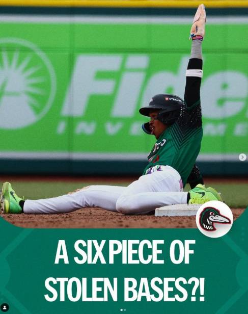 LA 다저스 유망주 켄달 조지의 한 경기 6도루 소식을 전한 마이너리그. @milb