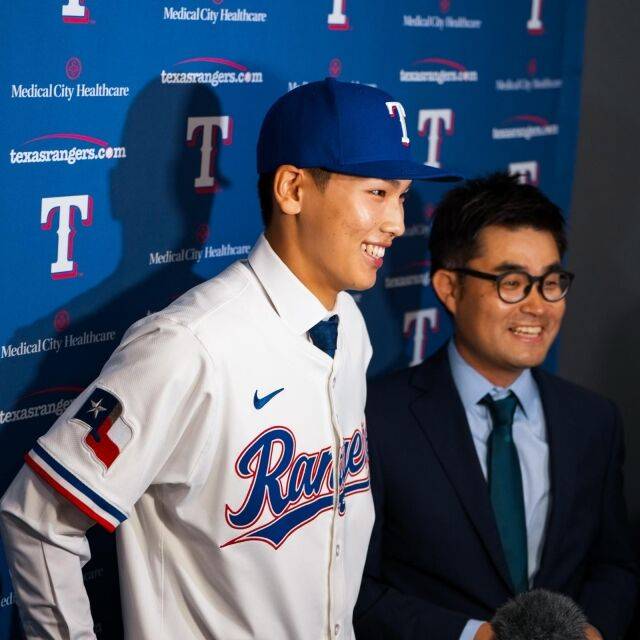 텍사스 레인저스 유니폼을 입은 김성준./리코스포츠에이전시