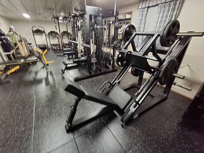 HMM펄호 선내에 있는 헬스장 [김성우 기자]